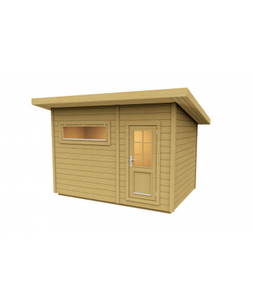 Sauna cube avec vestiaire -...