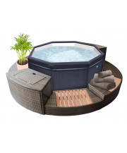 Spa semi-gonflable Octogonal Octopus - 6 personnes +mobilier (5 éléments)